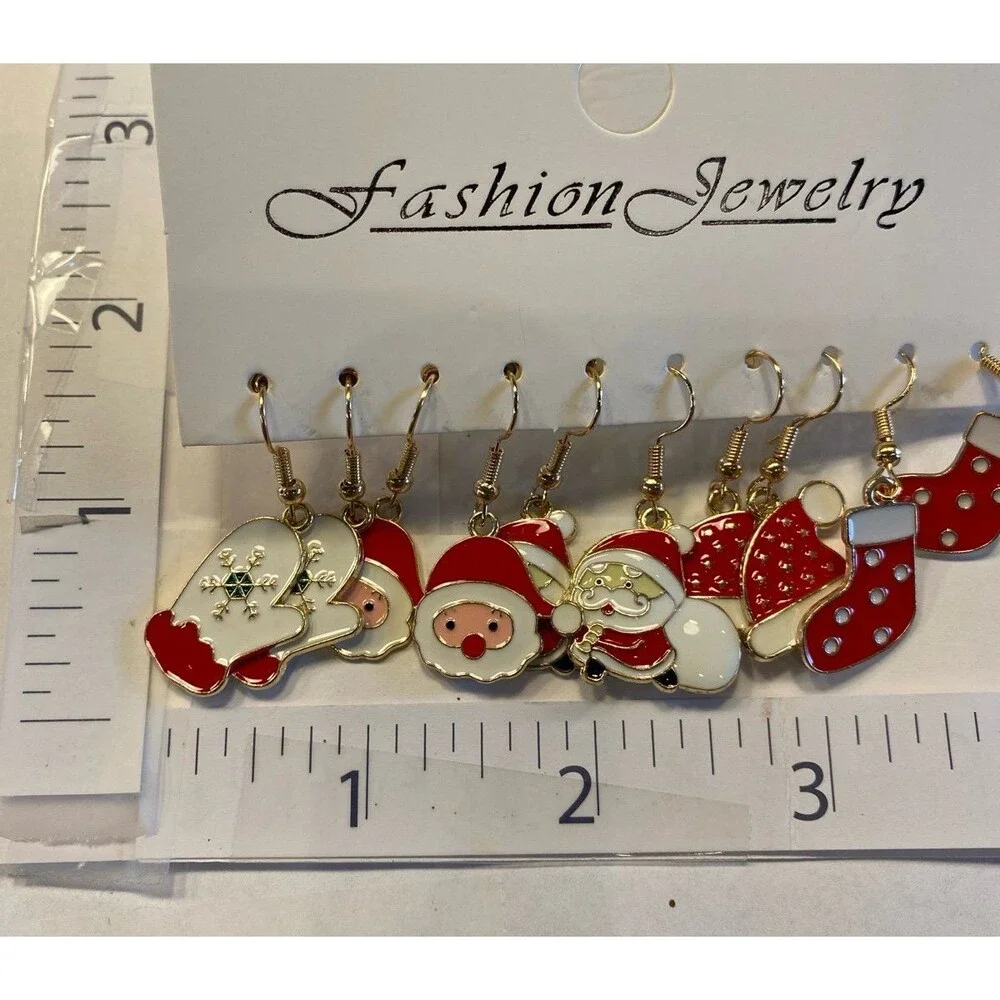 Christmas‎ Jewelry Earrings Santa St Nick Mittens Stocking Stuffer Gift for Her